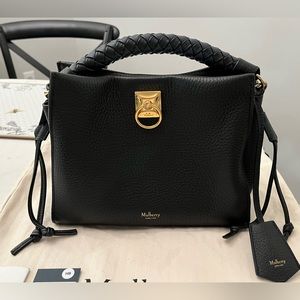 Mulberry Small Iris in Black Heavy Grain